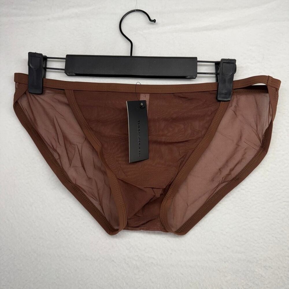 Todd Sanfield Brief Men's XS Brown Leather Defiant Endurance Mesh NEW